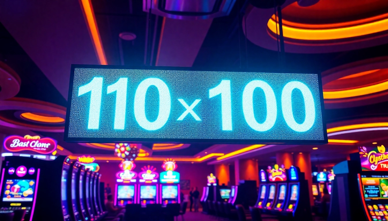 Promote a dazzling casino experience featuring the "10รับ100" offer prominently displayed.