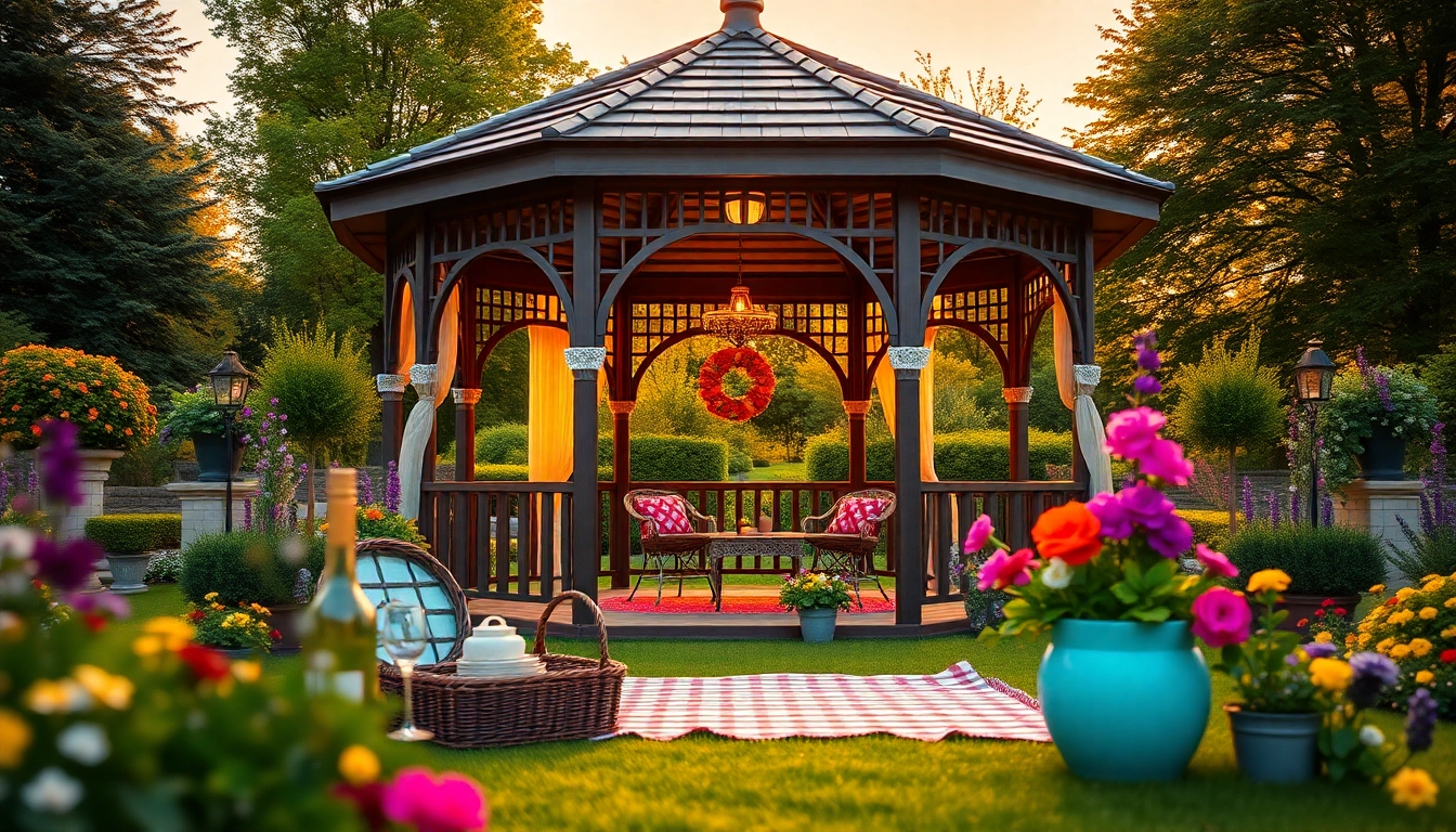 Enjoying a sunny day under a stylish gazebo in Ireland's scenic gardens, perfect for gatherings.