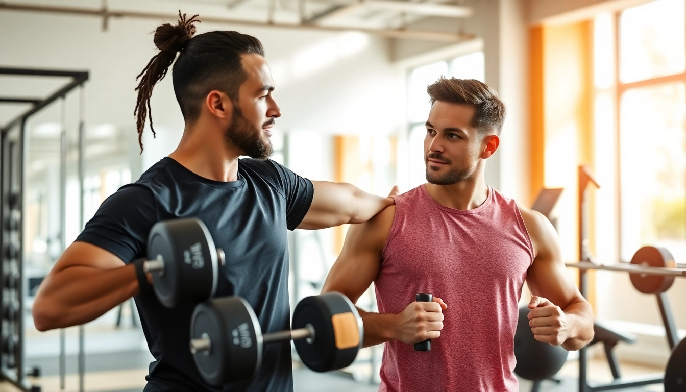 An Effective Personal Trainer coaching a client during a workout, emphasizing motivation and teamwork.