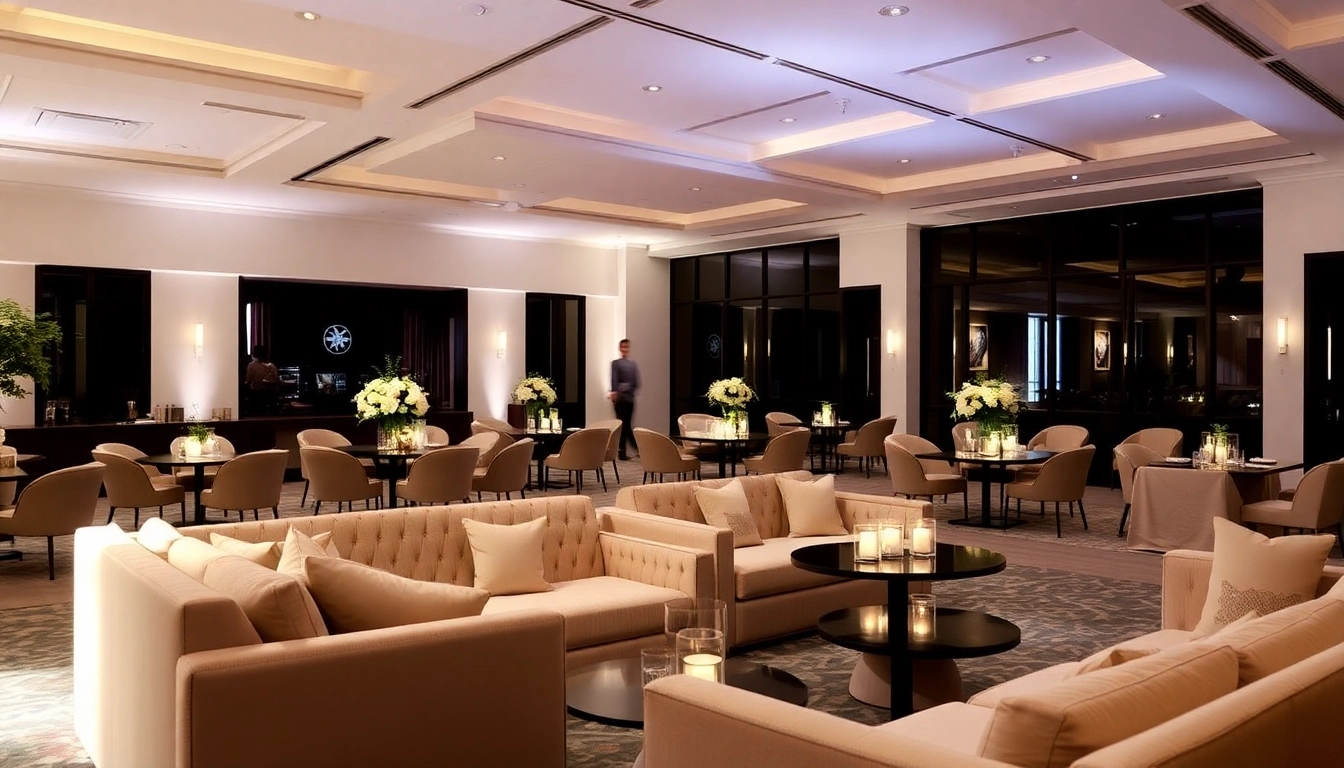 Stylish lounge setup for event furniture rental Dallas, featuring elegant seating and decor.