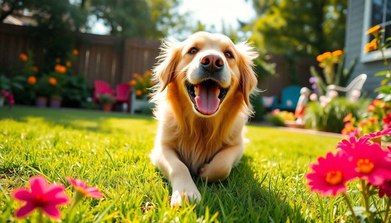 Watch Kate's K9 Pet Care’s golden retriever enjoying playtime in a sunny garden.