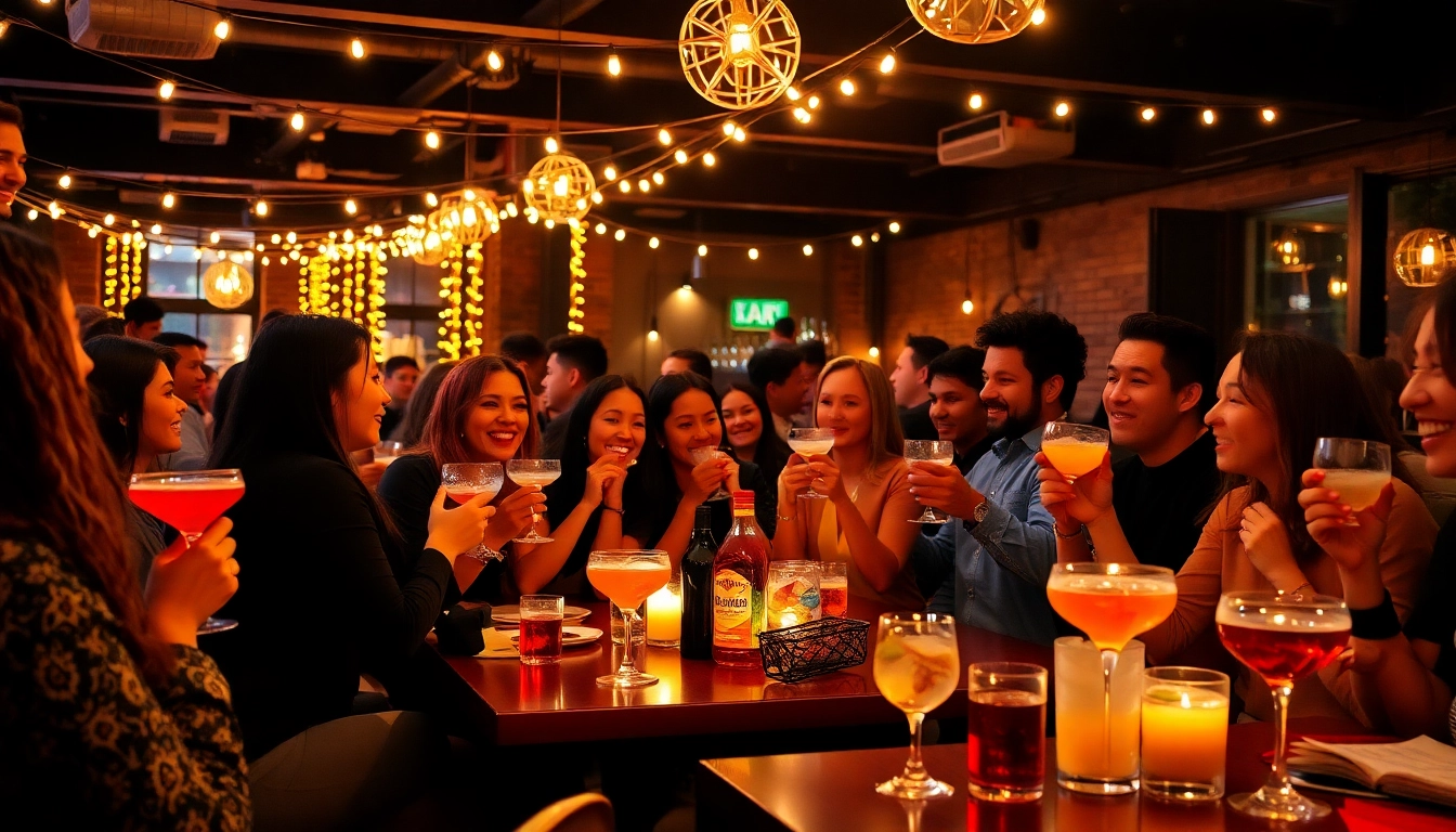 Experience a Unique Event at a lively after-work party with colorful cocktails and a festive atmosphere.