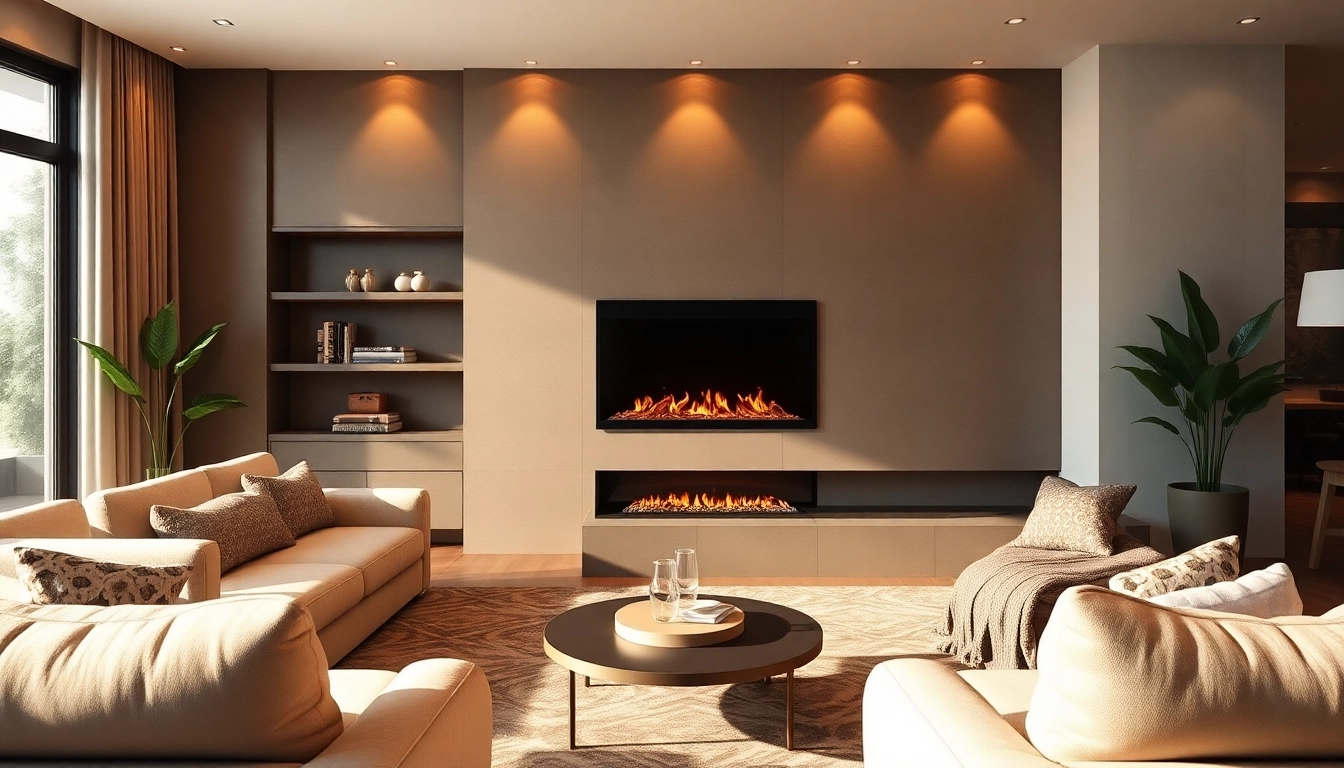 Experience the mesmerizing ambiance of a water vapor fireplace creating lifelike flames and a cozy atmosphere in a modern setting.