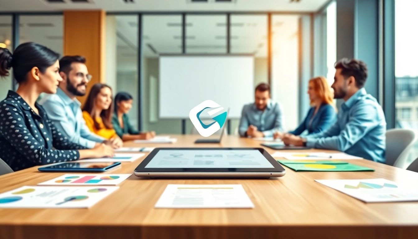 Creating an innovative logo for AI business branding in a modern office setting.