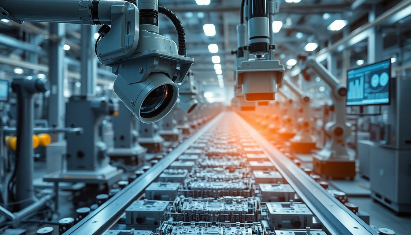 Automated quality inspection using machine vision technology in a modern industrial environment.