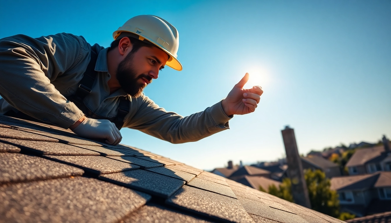 Licensed and insured roofers Austin assessing residential roofing quality during a bright day.