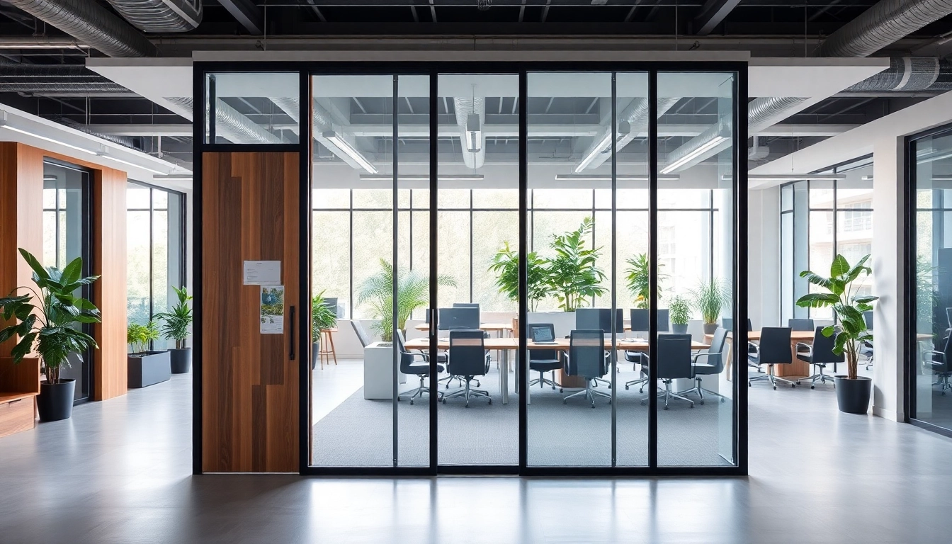 Enhance space functionality with a beautifully designed Folding Partition Wall in a modern office.