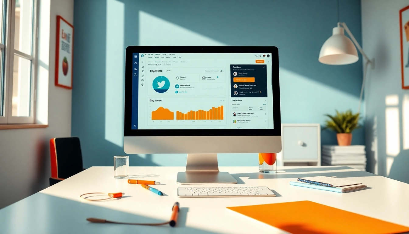 Enhance social media and blog automation with a vibrant workspace showcasing analytics.