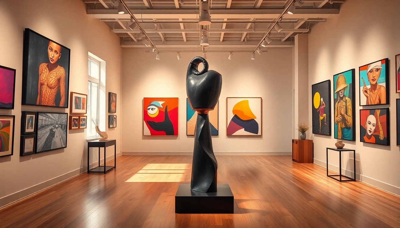 Visit the in lieu gallery featuring a modern sculpture and thriving contemporary art.