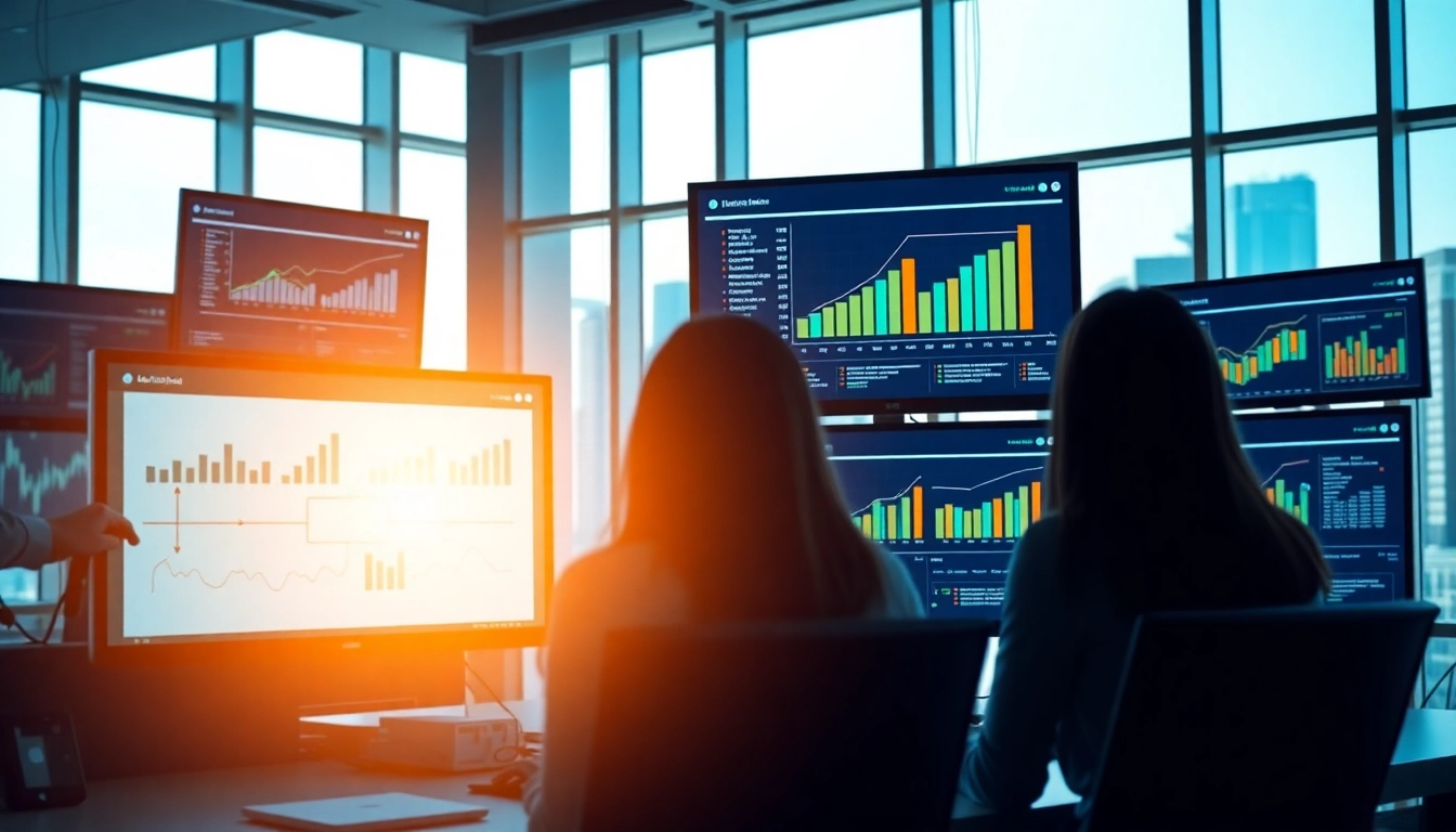 Showcasing the Best funnel builder in 2025 with a modern digital marketing workspace emphasizing teamwork and data analysis.