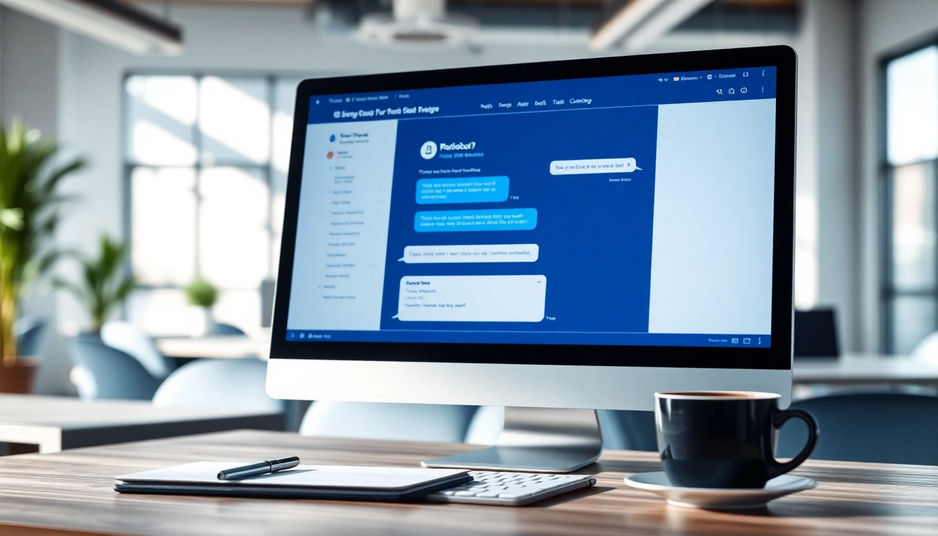 Capture user engagement with a chatbot for website displayed on a sleek desktop interface.