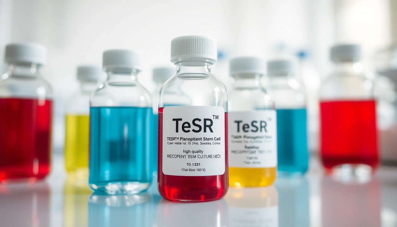 All check of TeSR™ media showcased in a laboratory for high-quality pluripotent cell culture.