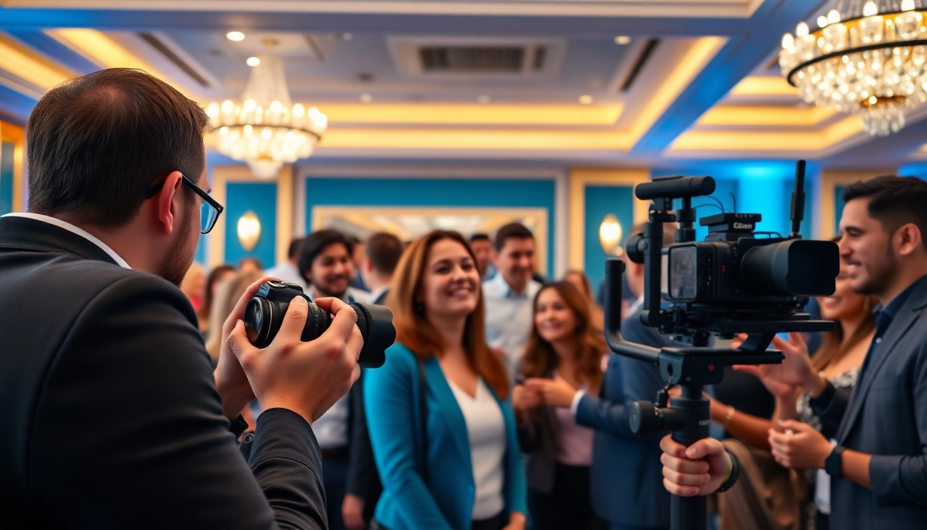 Capturing Miami Corporate Event Videography Photography with professionals engaged in a vibrant corporate gathering.