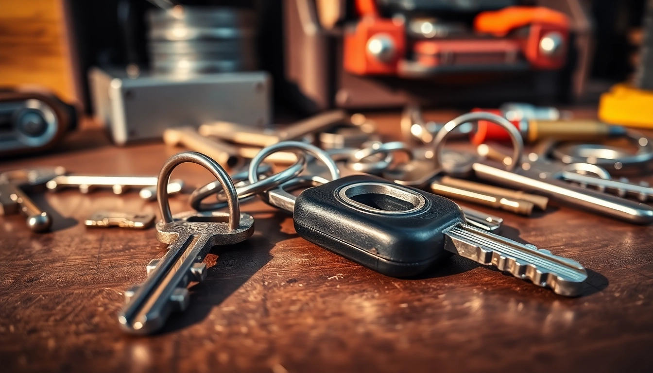 Close-up of truck keys highlighting their features and diversity on a wooden table.