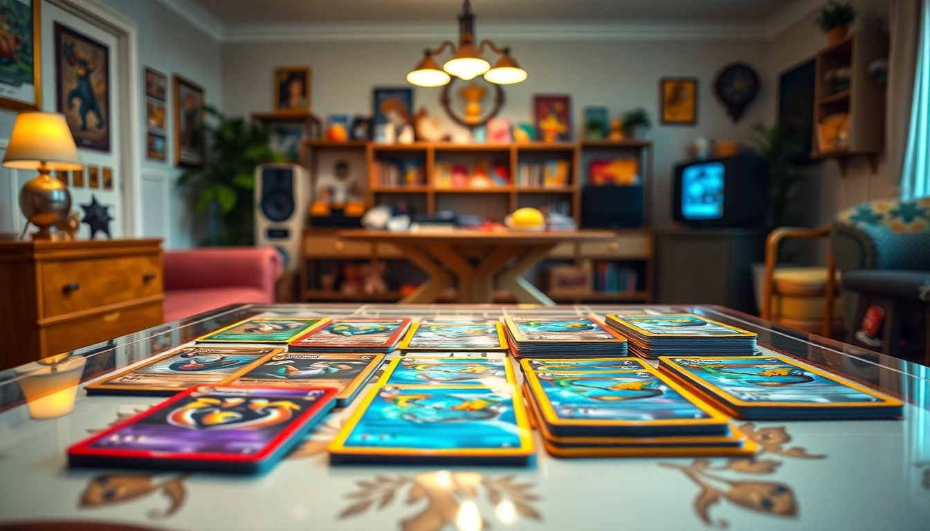 Explore an organized collection of real pokemon cards displayed prominently.