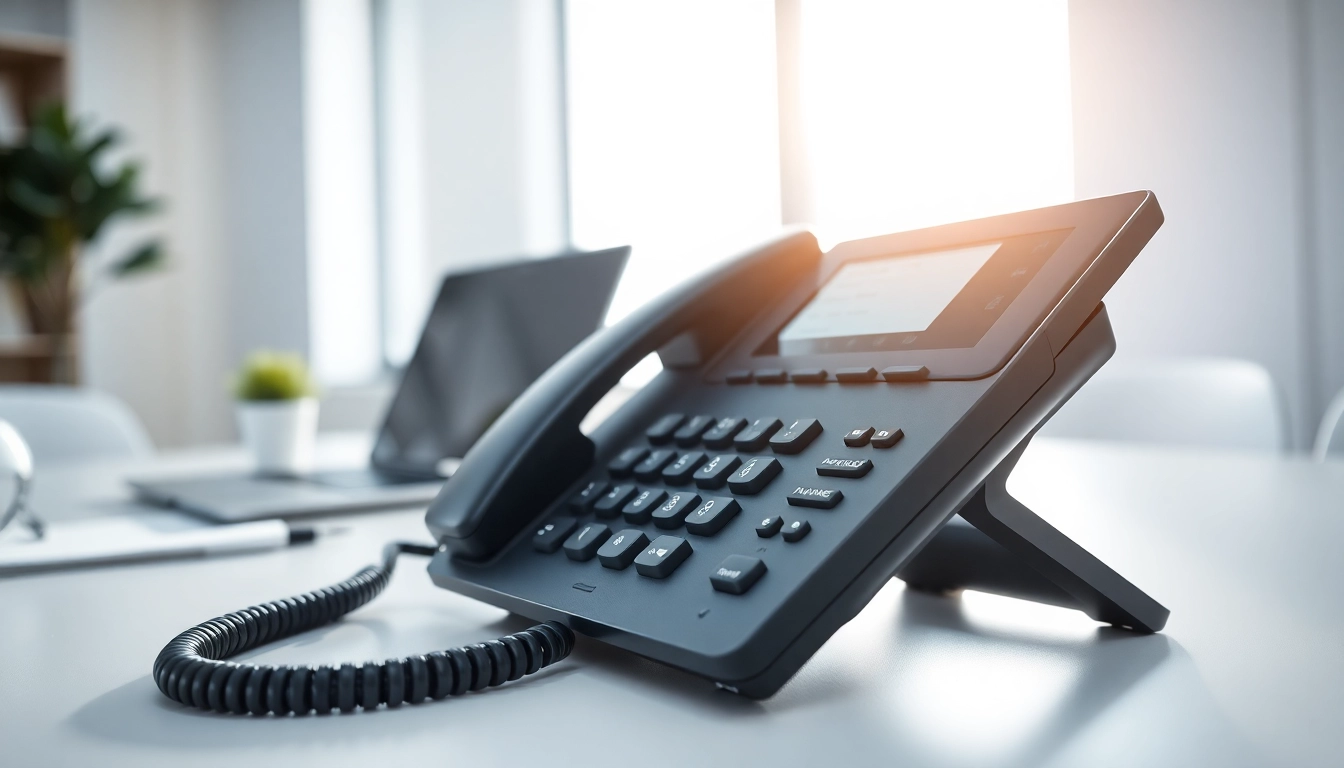 Explore features of an IP Phone on a sleek desk, highlighting modern design and office setup.
