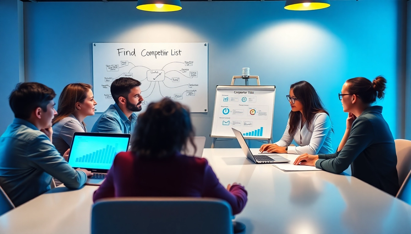 Analyze strategies to find competitor customer list while engaging in a vibrant teamwork setting.